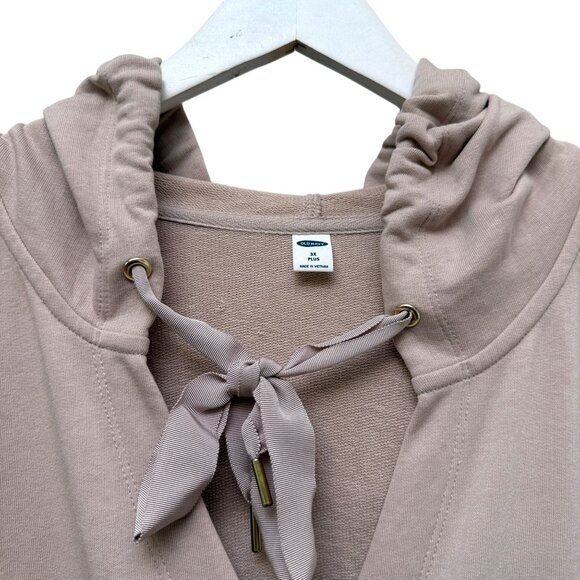 OLD NAVY Womens Hoodie Plus Size 3X Blush Pink French Terry Cross Front Pullover - Picture 5 of 8